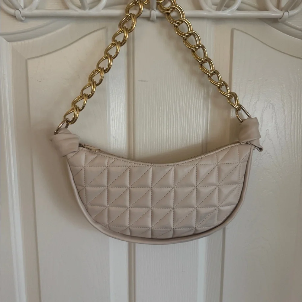 Forever 21 Quilted Cream Color Shoulder Bag - Picture 13 of 14